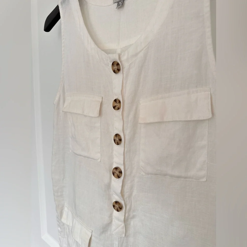 Rhythm 100% linen romper white size XS summer Revolve. Beach - Picture 6 of 11